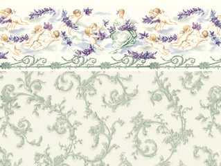 Dollhouse Miniature Wallpaper, Symphony, Seafoam